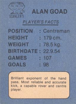 1981 Scanlens VFL #114 Alan Goad Back